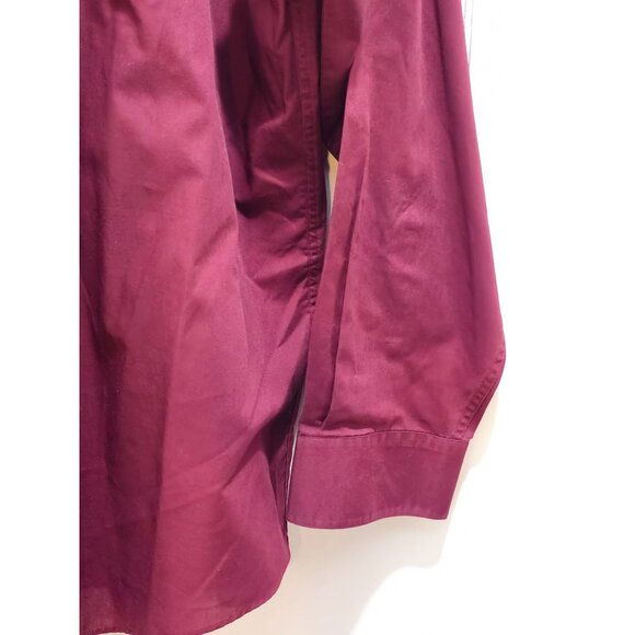 Kilburne & Finch Men’s Dress Shirt 17 34/35 Burgundy – Classic Fit Long Sleeve - Picture 11 of 13